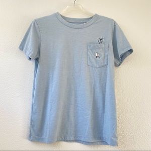 Peanut Music Sleep Light Blue Short Sleeve Pocket T-Shirt